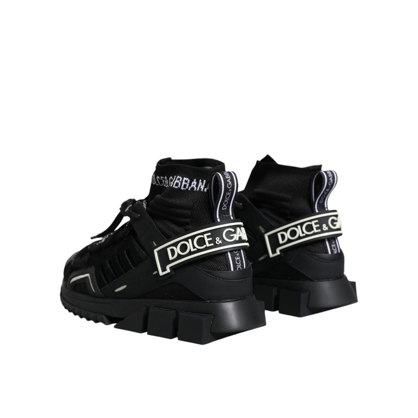 Dolce & Gabbana Black Sorrento Socks Logo Sneakers Shoes