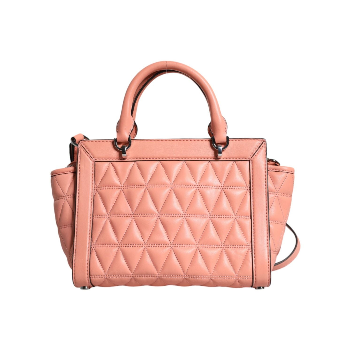 Michael Kors Peach Quilted Leather Logo Crossbody VIVIANNE Messenger Bag