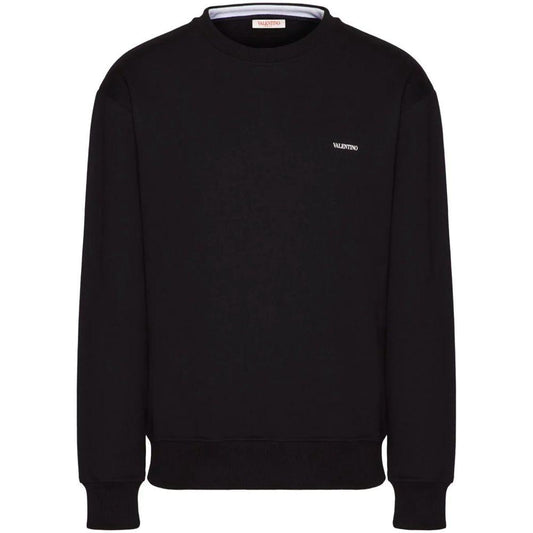 Valentino Black Cotton Sweater Valentino Black