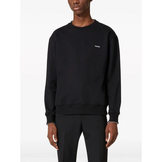 Valentino Black Cotton Sweater Valentino Black