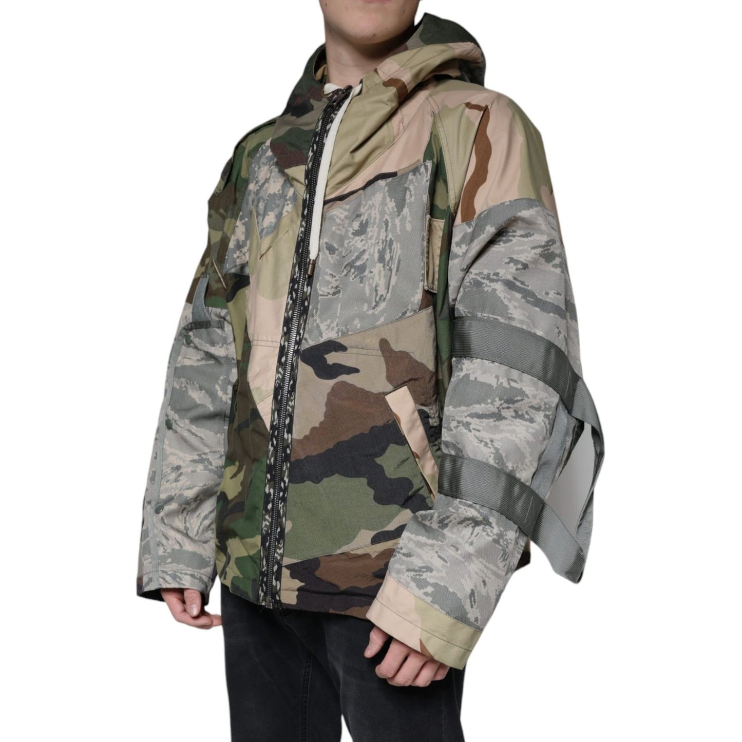Dolce & Gabbana Multicolor Camouflage Full Zip Hooded Jacket