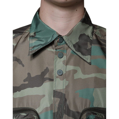 Dolce & Gabbana Multicolor Camouflage Button Down Shirt