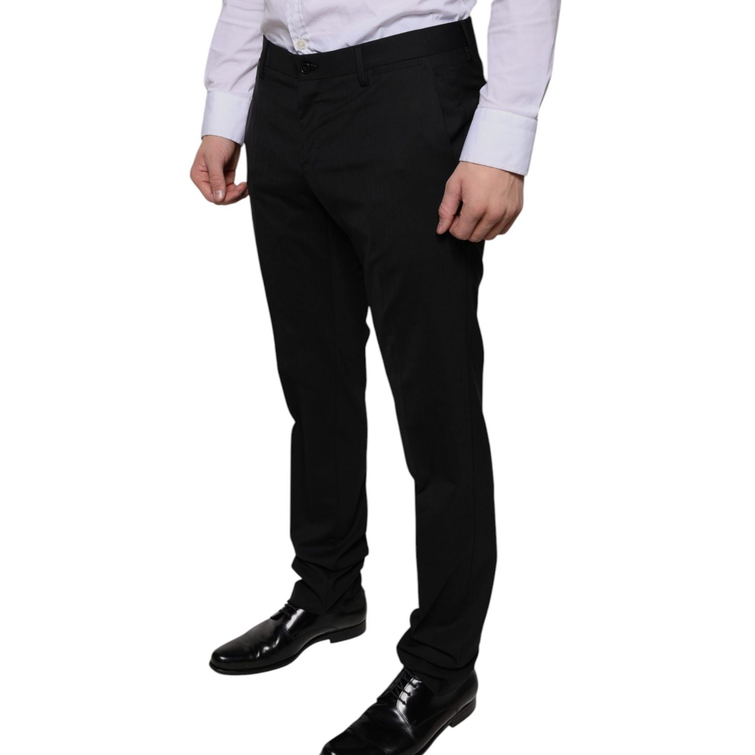 Dolce & Gabbana Black Wool Skinny Dress Formal Pants