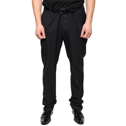 Dolce & Gabbana Black Wool Skinny Dress Formal Pants
