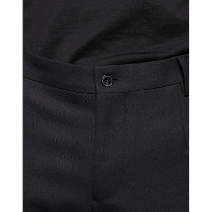 Dolce & Gabbana Black Wool Skinny Dress Formal Pants
