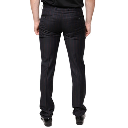 Dolce & Gabbana Black Stripes Skinny Men Dress Pants