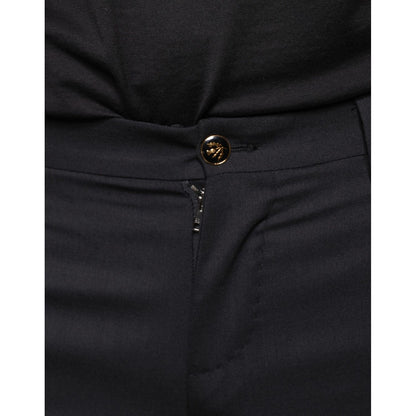 Dolce & Gabbana Black Wool Skinny Men Dress Pants