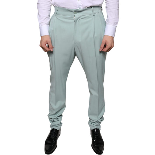 Dolce & Gabbana Mint Green Cotton Dress Pants