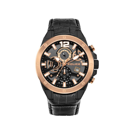 Police Black Leather Watch Police Tan