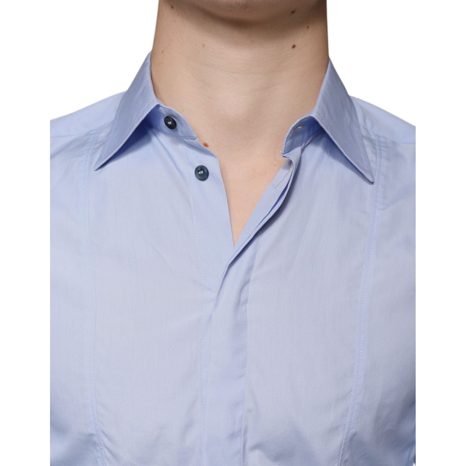 Dolce & Gabbana Light Blue Cotton Men Dress Formal Shirt
