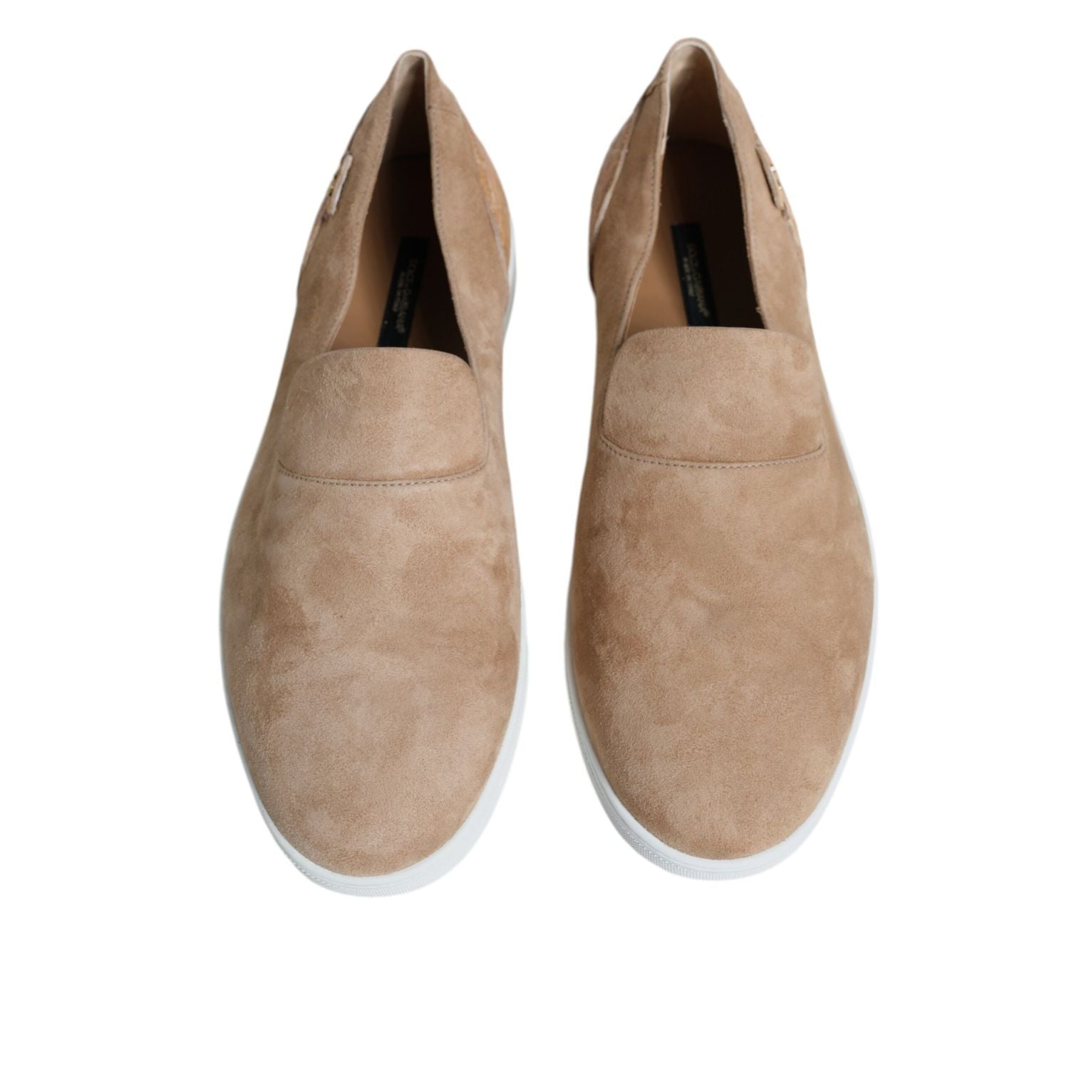 Dolce & Gabbana Beige Suede Caiman Loafers Slippers Shoes
