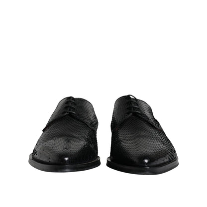Dolce & Gabbana Black Leather Derby Formal Dress Shoes