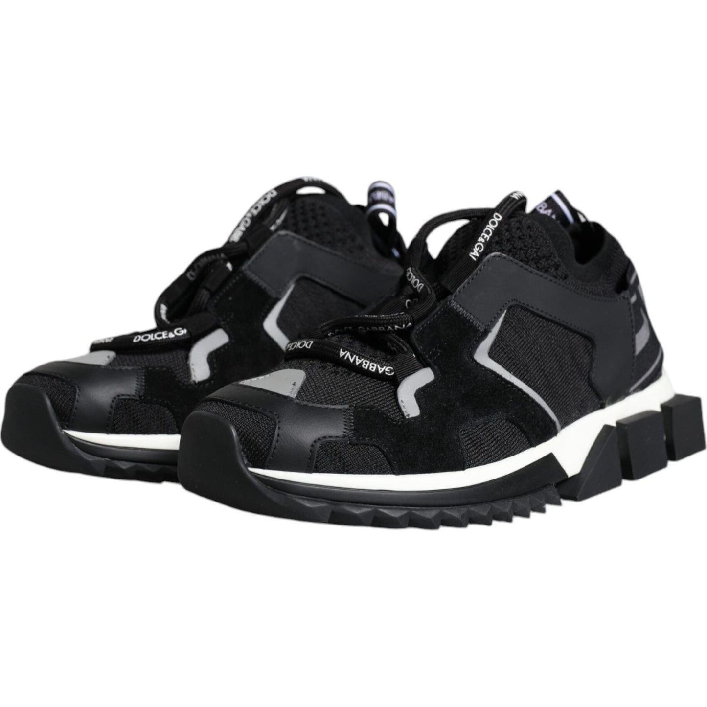 Dolce & Gabbana Black Mesh Sorrento Trekking Sneakers Shoes