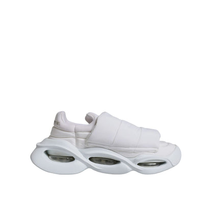 Dolce & Gabbana White Padded Fabric Low Top Sneakers Shoes