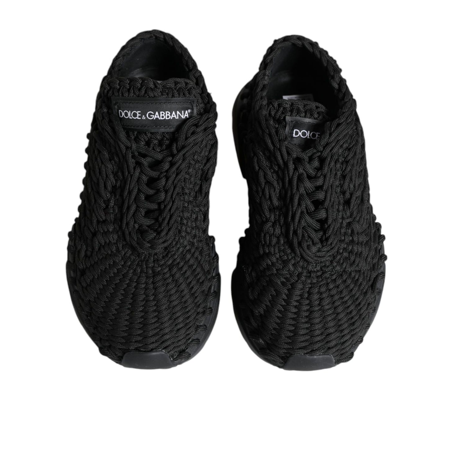 Dolce & Gabbana Black Knitted Daymaster Sneakers Shoes