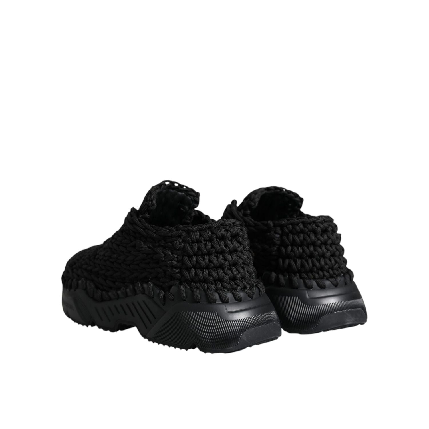 Dolce & Gabbana Black Knitted Daymaster Sneakers Shoes