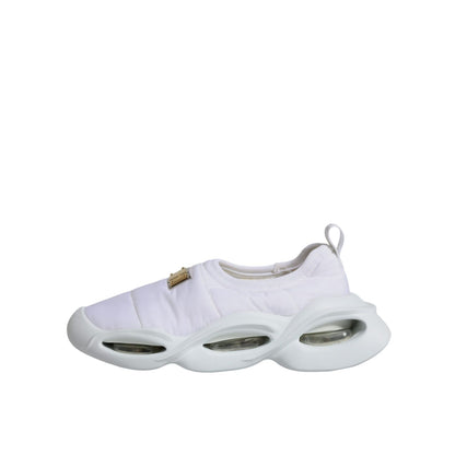Dolce & Gabbana White Padded Fabric Low Top Sneakers Shoes