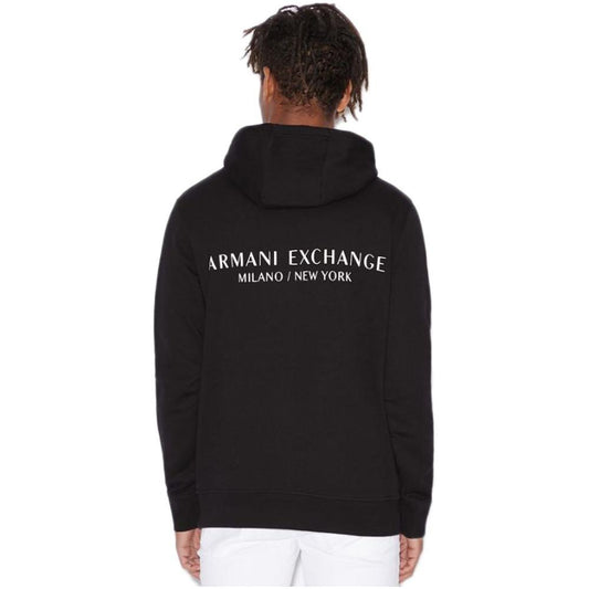 Armani Exchange Black Cotton Sweater Armani Exchange Black