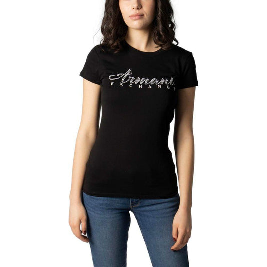Armani Exchange Black Cotton Tops & T-Shirt Armani Exchange Tan
