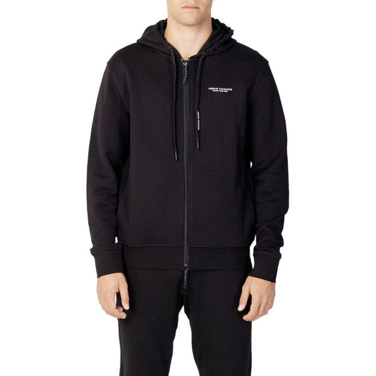 Armani Exchange Black Cotton Sweater Armani Exchange Black