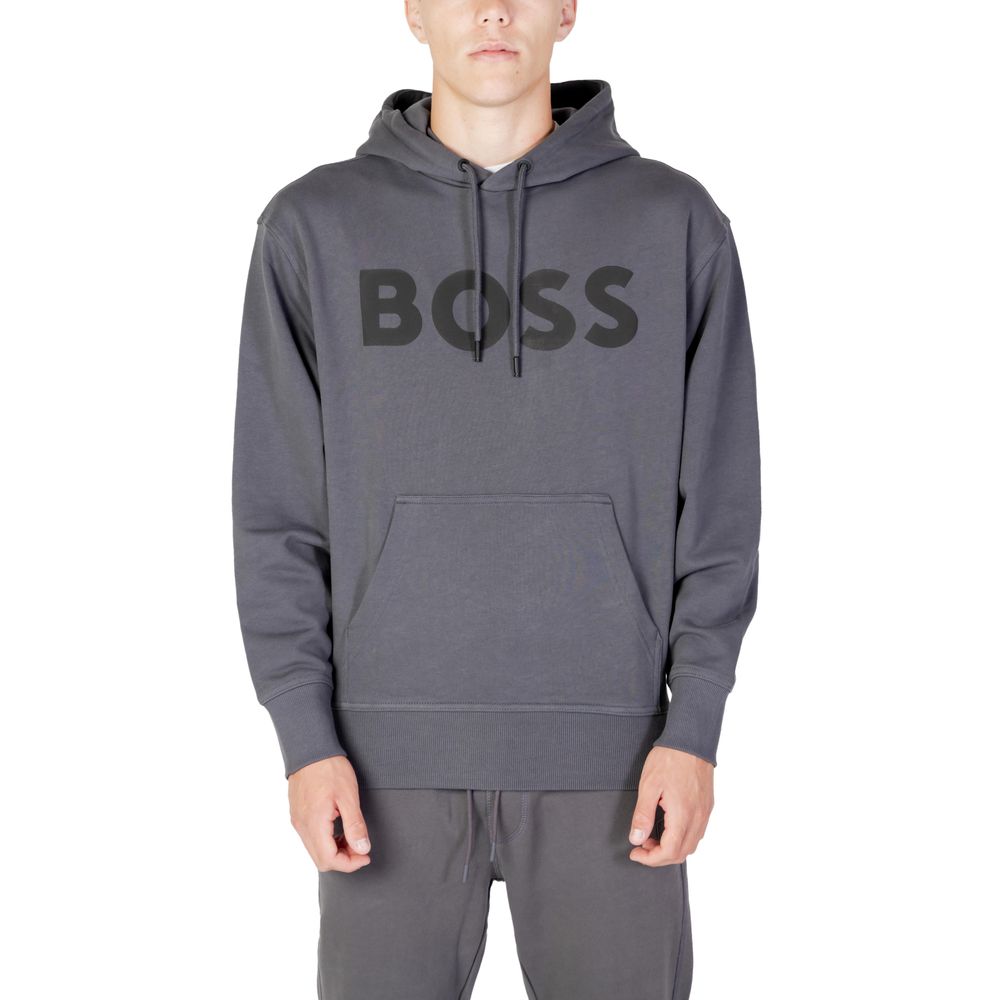 Hugo Boss Gray Cotton Hoodie
