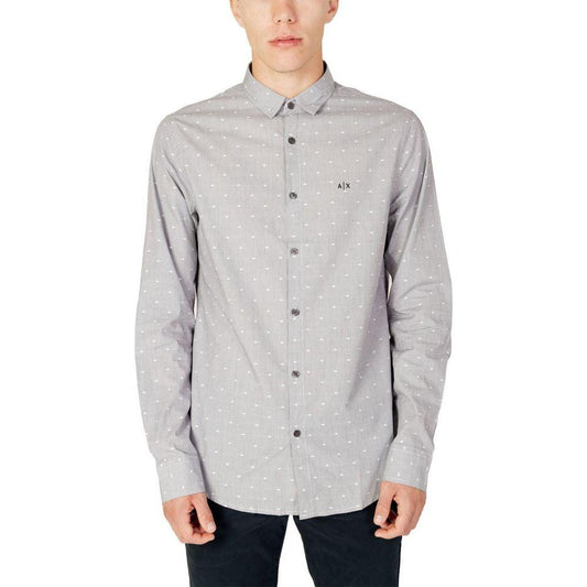 Armani Exchange Black Cotton Shirt Armani Exchange Gray