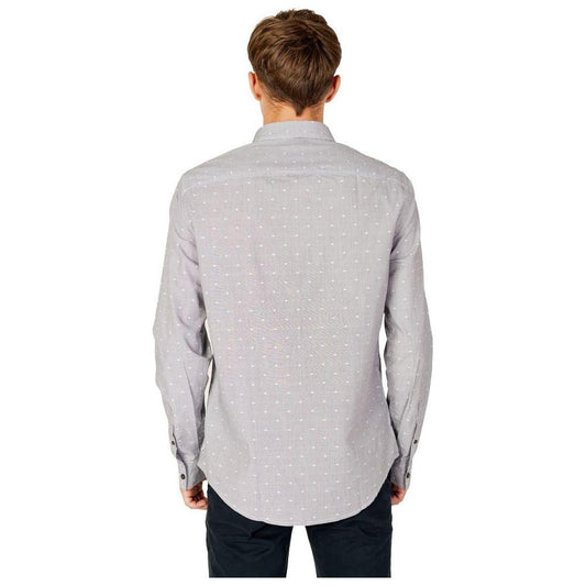 Armani Exchange Black Cotton Shirt Armani Exchange Gray