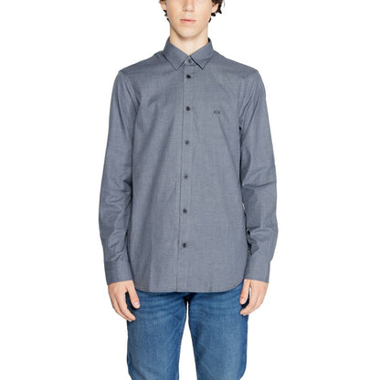 Armani Exchange Blue Cotton Dress Shirt