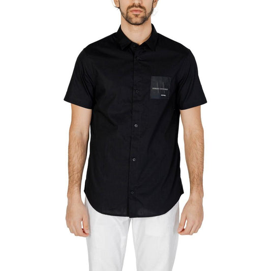 Armani Exchange Black Cotton Shirt Armani Exchange Gray