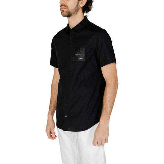 Armani Exchange Black Cotton Shirt Armani Exchange Gray