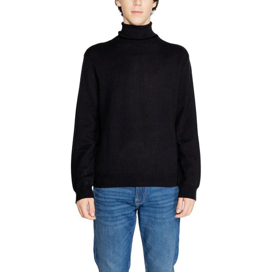 Armani Exchange Black Cotton Sweater Armani Exchange Black