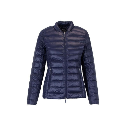 Armani Exchange Blue Polyester Jackets & Coat Armani Exchange Dark Slate Gray