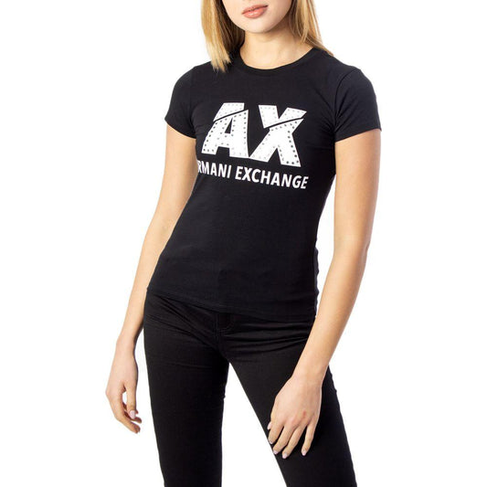 Armani Exchange Black Cotton Tops & T-Shirt Armani Exchange Black