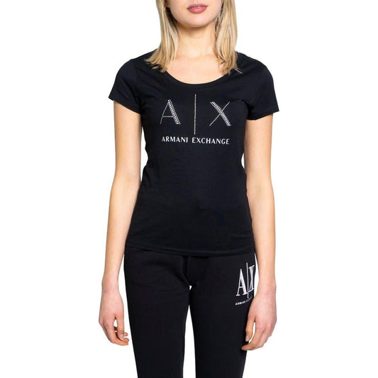 Armani Exchange Black Cotton Tops & T-Shirt Armani Exchange Black