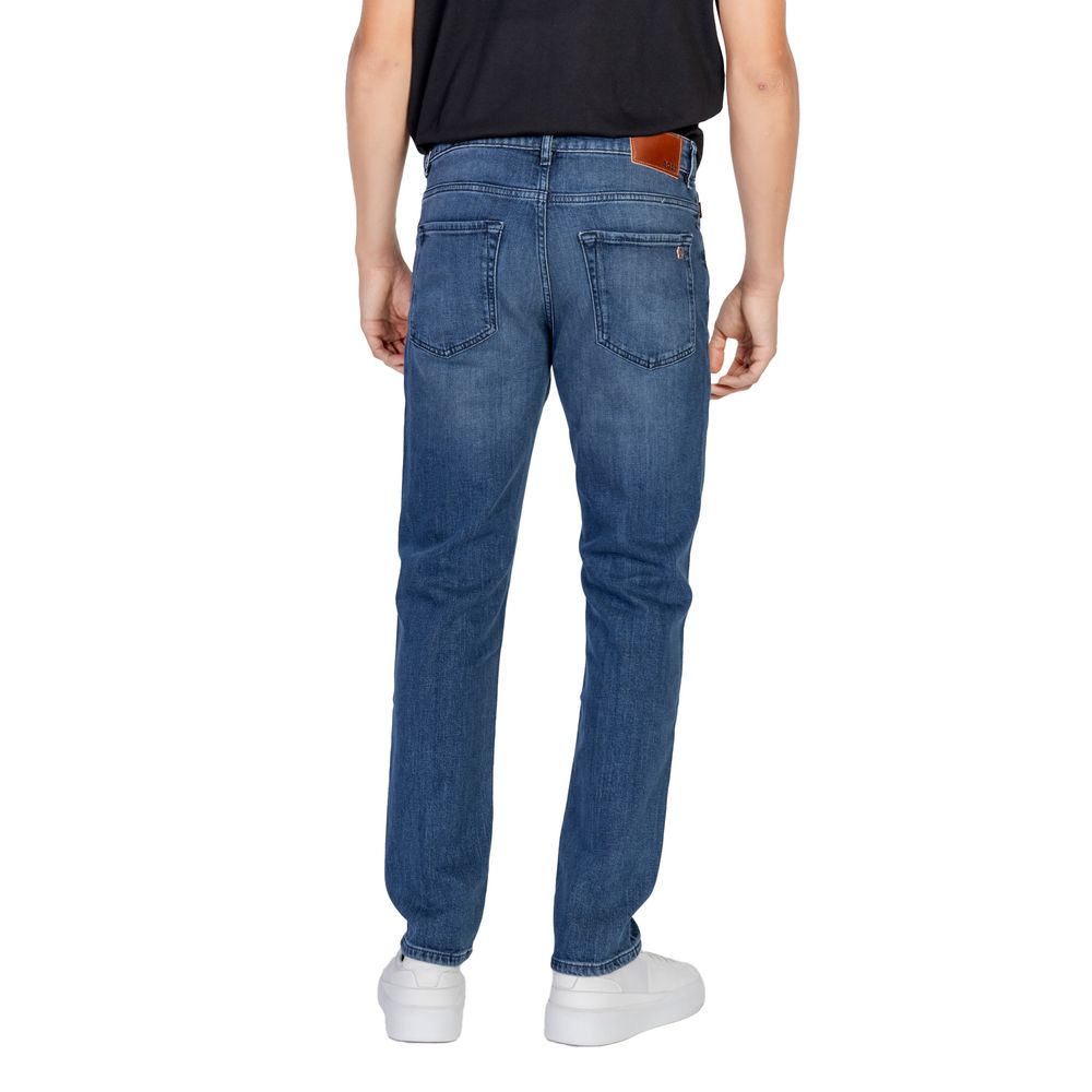 Hugo Boss Blue Cotton Relaxed Fit Jeans
