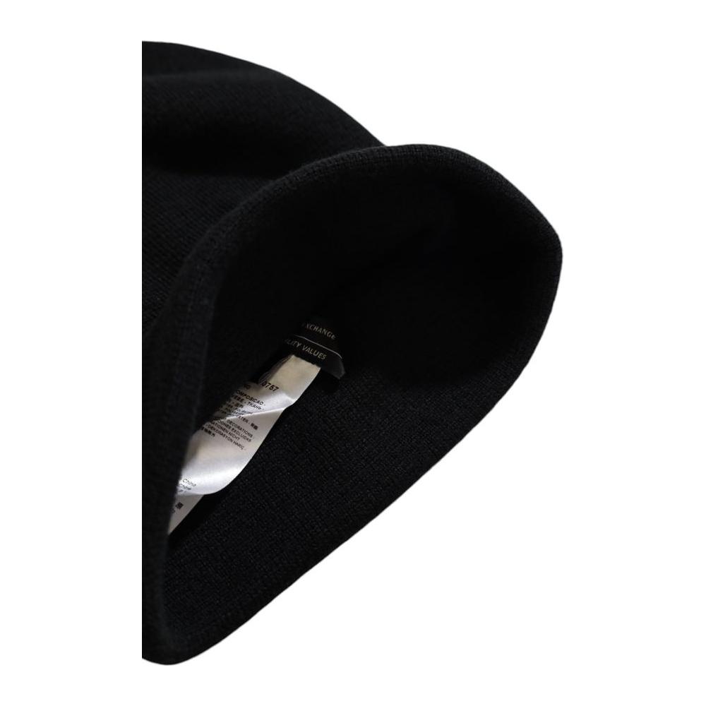 Armani Exchange Black Polyester Hats & Cap Armani Exchange Black
