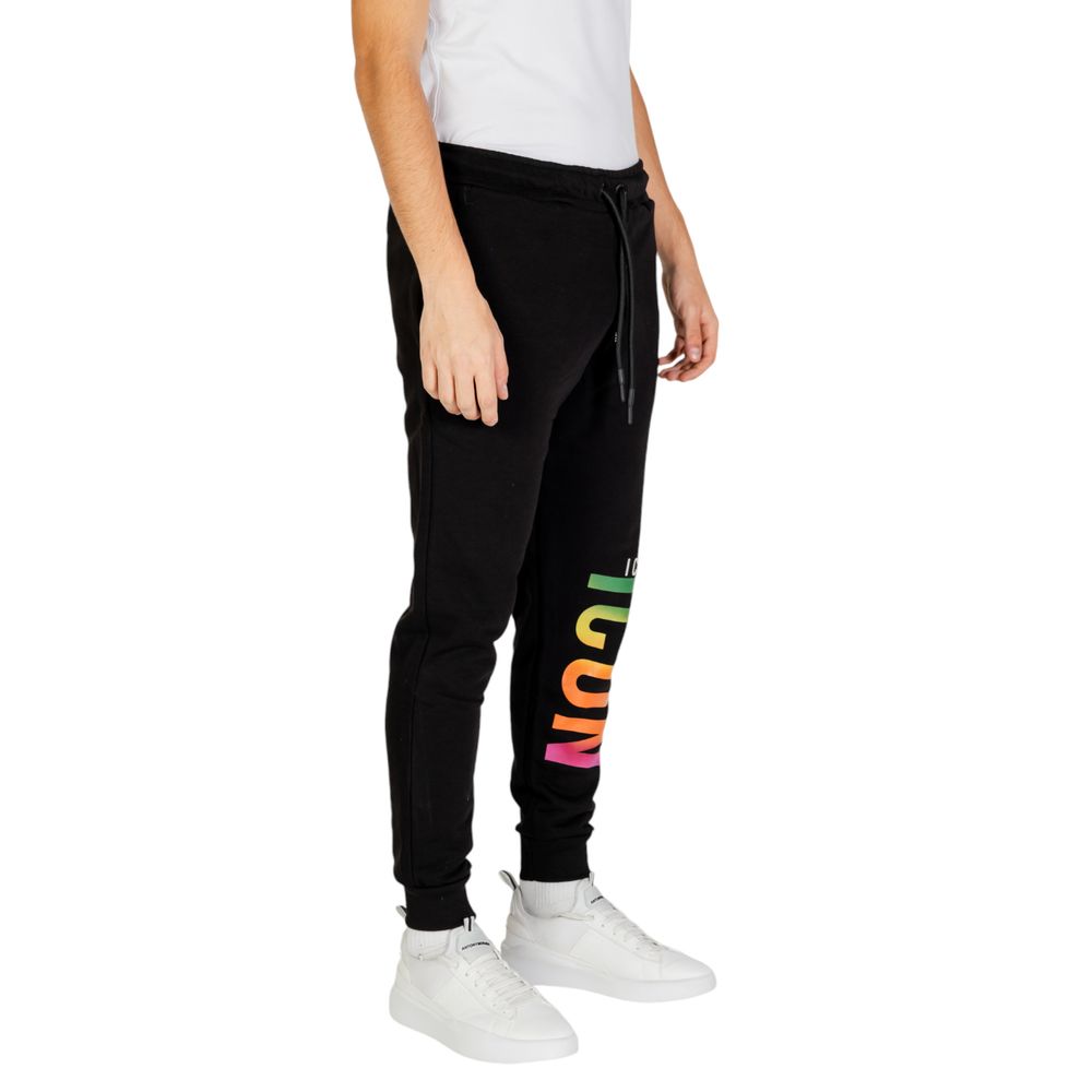 Icon Black Cotton Joggers Workout Pant