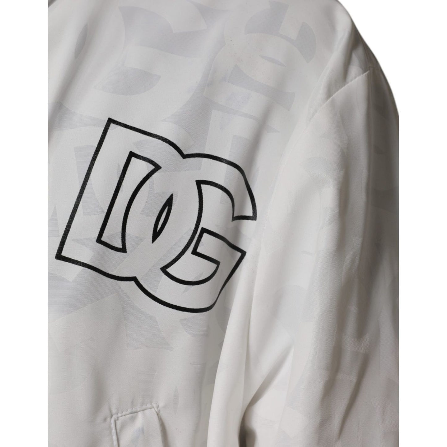 Dolce & Gabbana White Hooded Parka Polyester Trench Coat Jacket