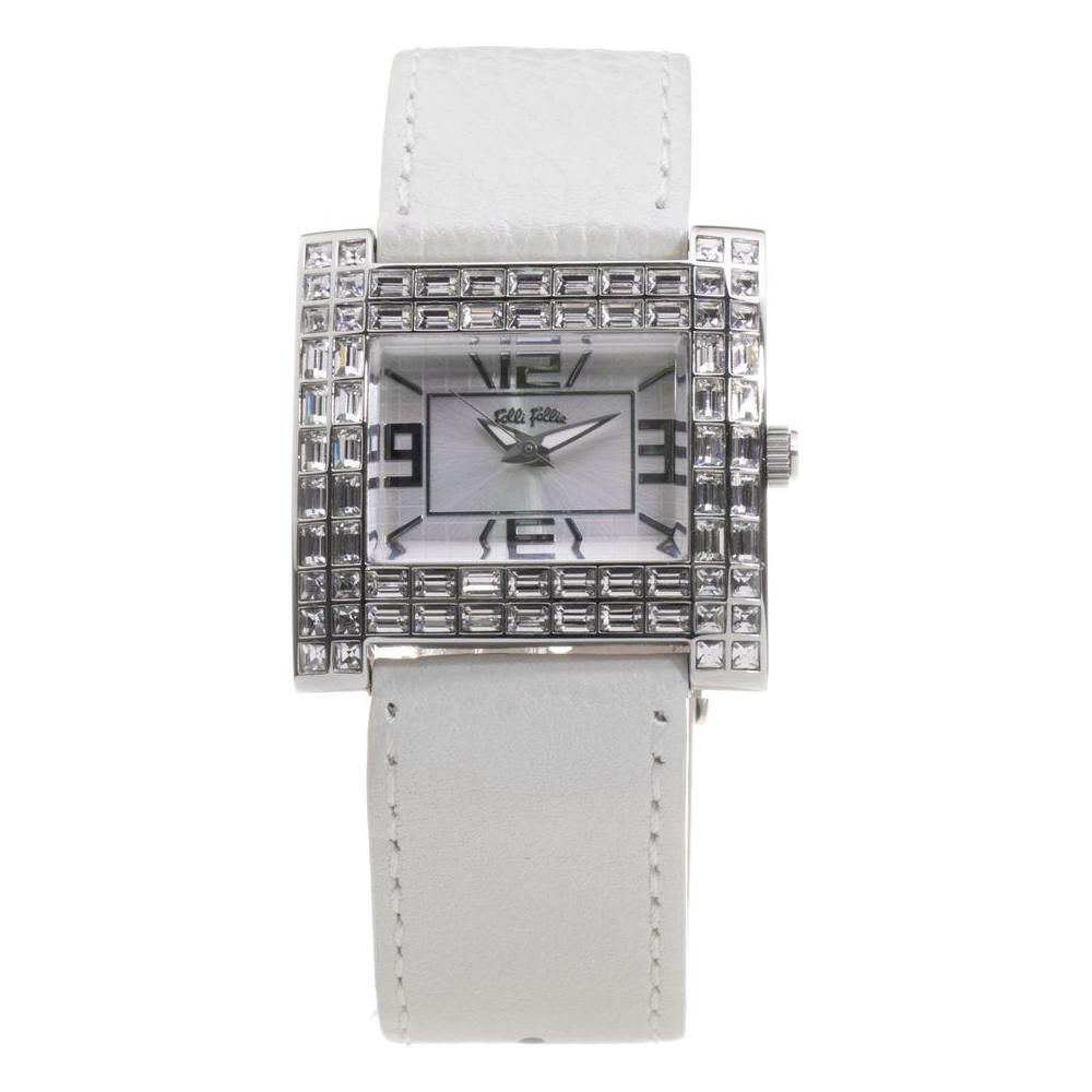 Folli Follie Gray Leather Dress Watch