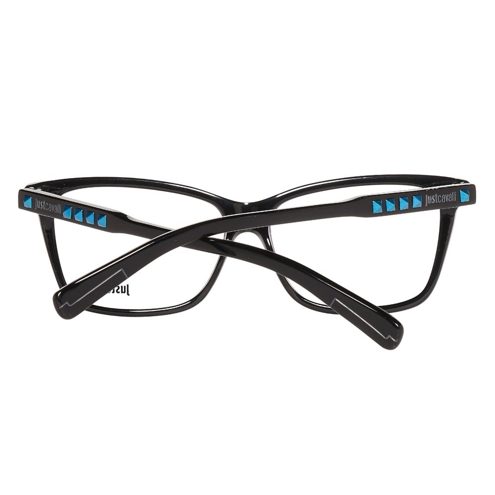 Just Cavalli Black Plastic Glasses (Frames) JC0624-001-54 for women with blue accents, lens size 54mm, bridge 13mm, temple 140mm