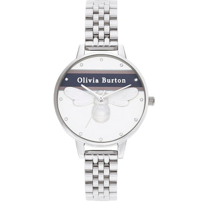 Olivia Burton Silver Stainless Steel Dress Watch
