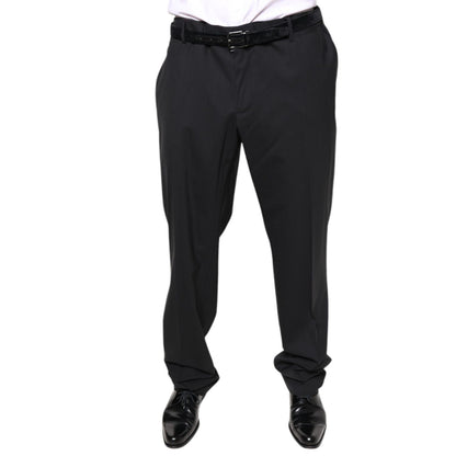 Dolce & Gabbana Black Wool Men Formal Dress Pants