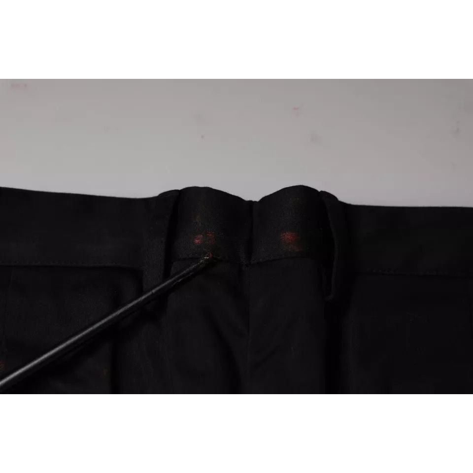Dolce & Gabbana Black Cotton Stretch Skinny Men Dress Pants