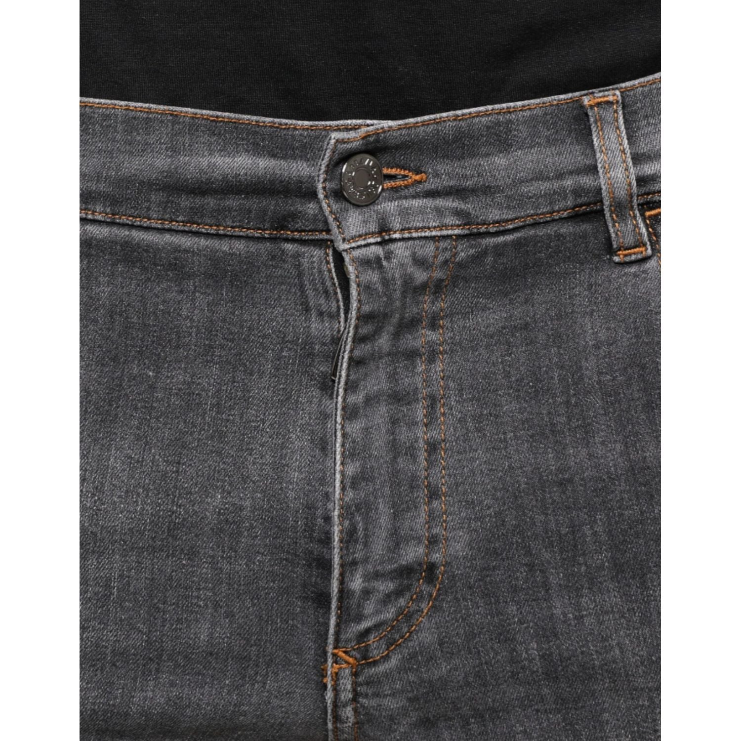 Dolce & Gabbana Dark Gray Cotton Stretch Skinny Denim Jeans