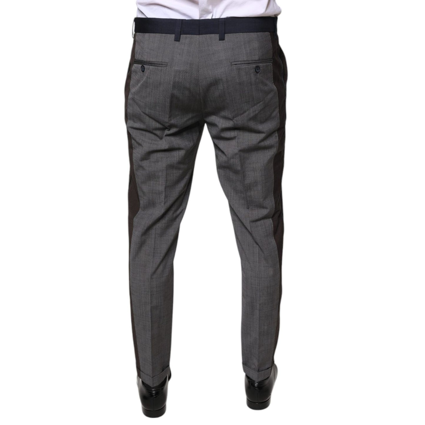 Dolce & Gabbana Black Cotton Wool Formal Dress Pants