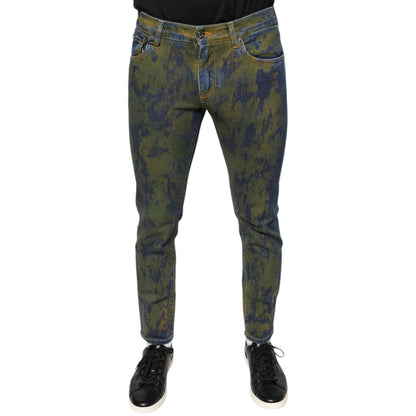 Dolce & Gabbana Blue Cotton Dye Slim Fit Men Denim Jeans