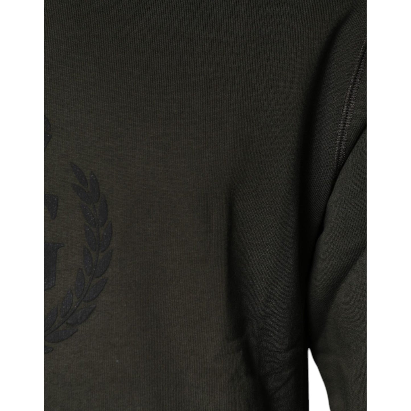 Dolce & Gabbana Army Green Crown Cotton Sweatshirt Sweater