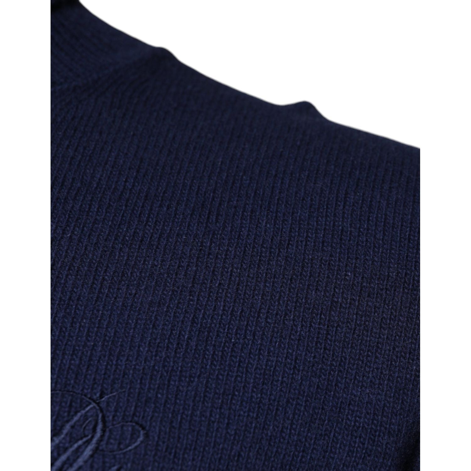 Dolce & Gabbana Blue Wool Knit Turtleneck Pullover Sweater