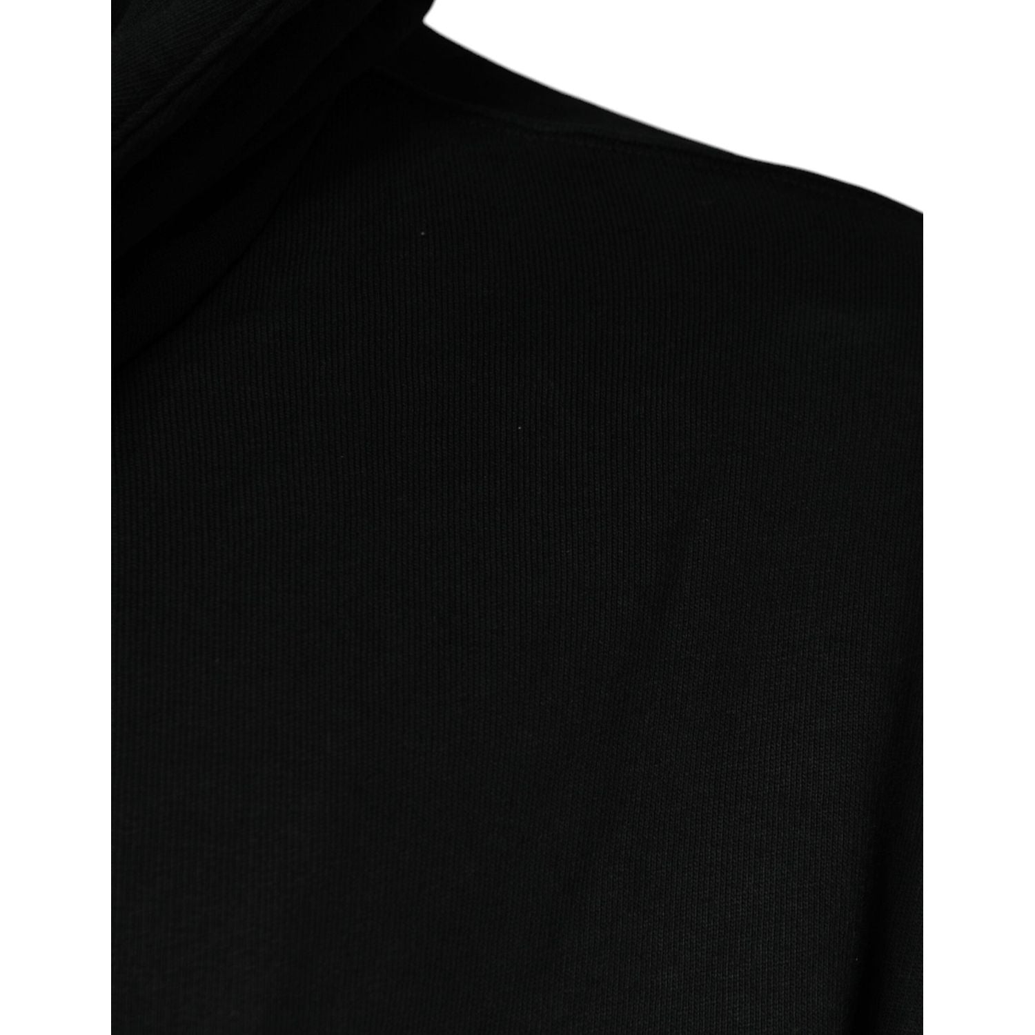 Dolce & Gabbana Black Logo Plaque Hooded Full Zip Sweater