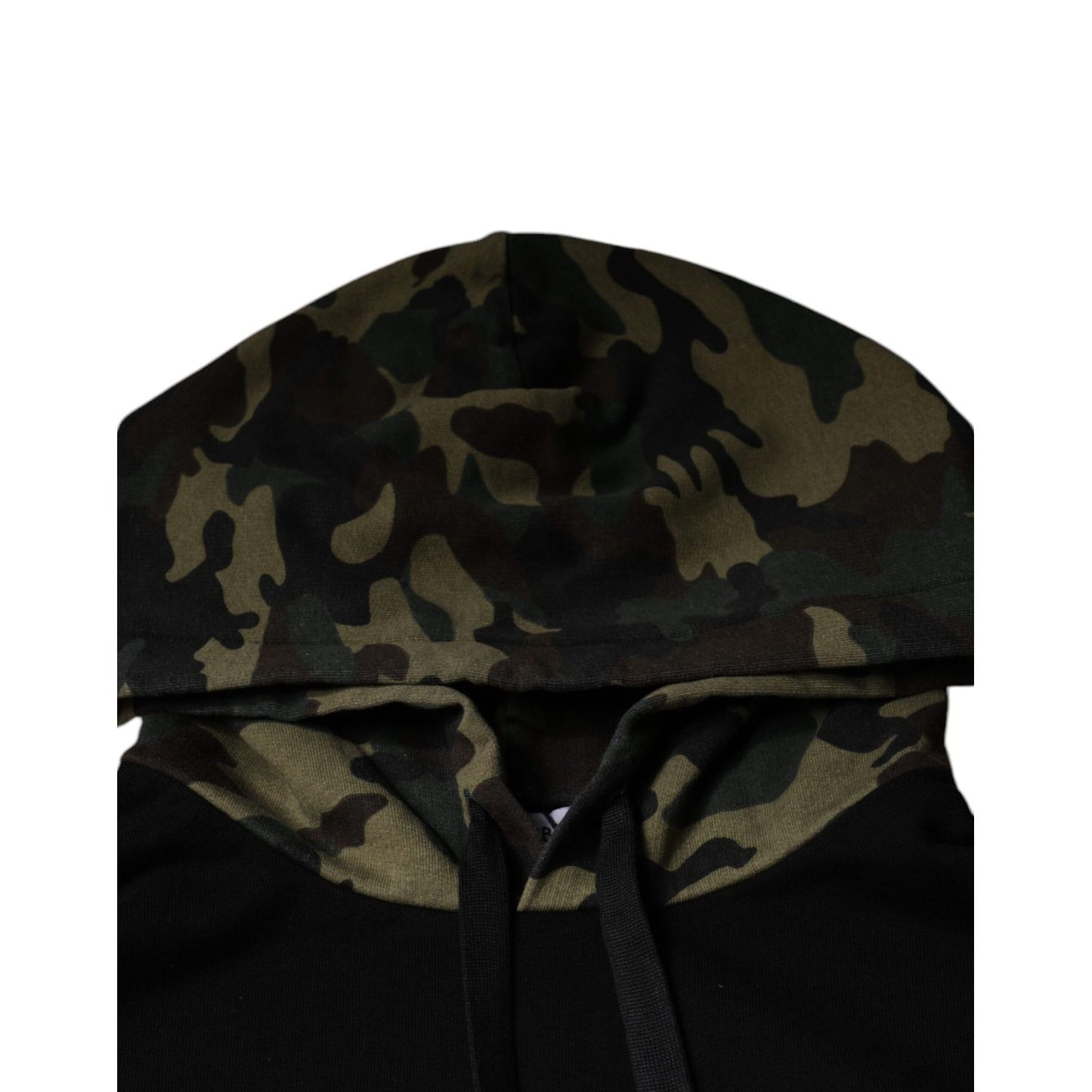Dolce & Gabbana Black Camouflage Hooded Sweatshirt Sweater